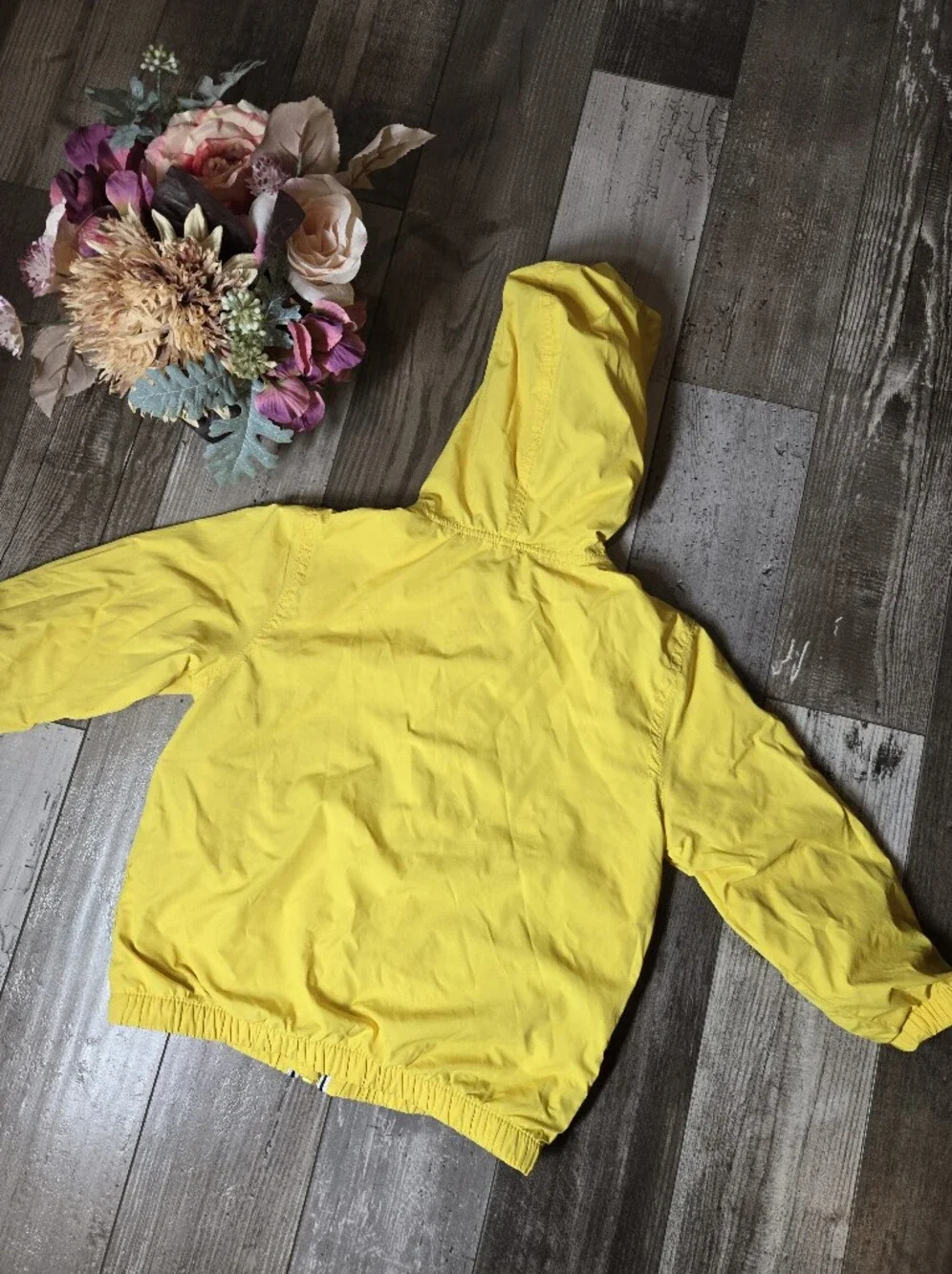 Gymboree Yellow Hooded Windbreaker Jacket Boys XS (4)